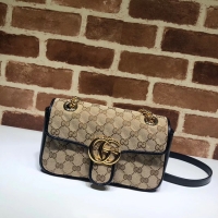 Luxury Hot Gucci GG Marmont small shoulder bag 446744 black