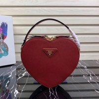 Best Quality Prada Saffiano Original Leather Tote Heart Bag 1BH144 Red