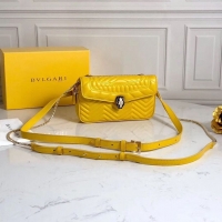 Best Price BVLGARI Serpenti Forever Original Calfskin Leather Belt Bag 287852 Yellow