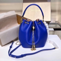 Unique Grade BVLGARI Serpenti Forever leather flap bag B287614 blue