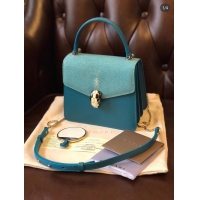 Most Popular Bvlgari Serpenti Forever Pearl fish skin&Calfskin Leather small crossbody bag 288687 blue