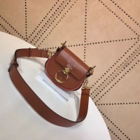 Shop Duplicate CHLOE Tess Small leather shoulder bag 3E153 camel