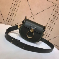 Sumptuous CHLOE Tess Small leather shoulder bag 3E153 Blackish green