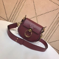 Cheap Price CHLOE Tess Small leather shoulder bag 3E153 Plum purple