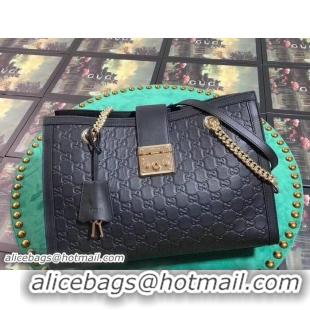 Original Cheap Gucci GG Guccissima Leather Shoulder Bag 479197 Black