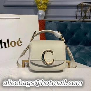 Affordable Price Chloe Original Calfskin Leather Top Handle Small Bag 3S030 White