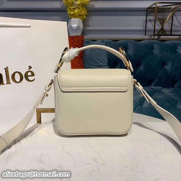 Affordable Price Chloe Original Calfskin Leather Top Handle Small Bag 3S030 White