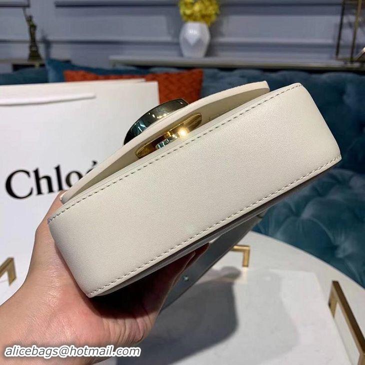 Affordable Price Chloe Original Calfskin Leather Top Handle Small Bag 3S030 White