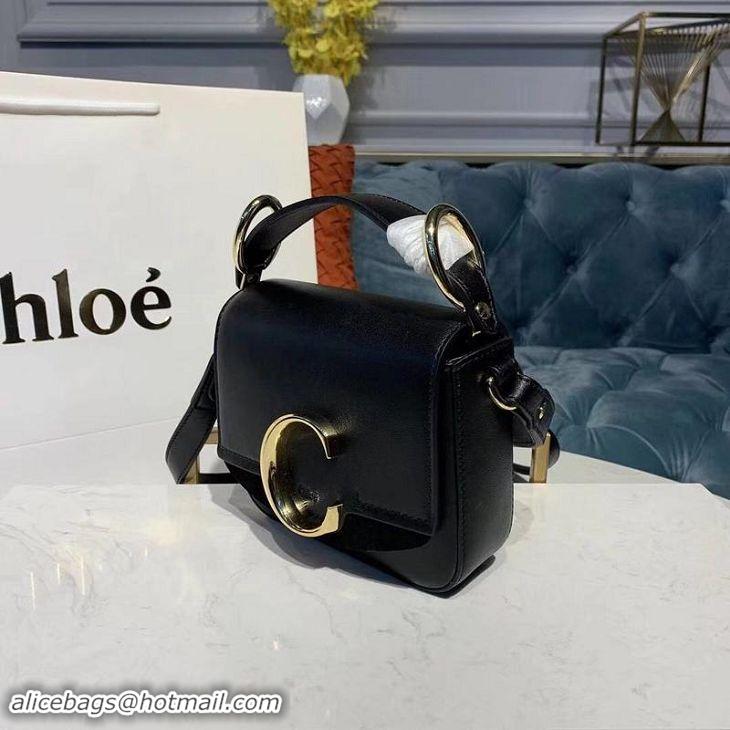 Discounts Chloe Original Calfskin Leather Top Handle Small Bag 3S030 Black