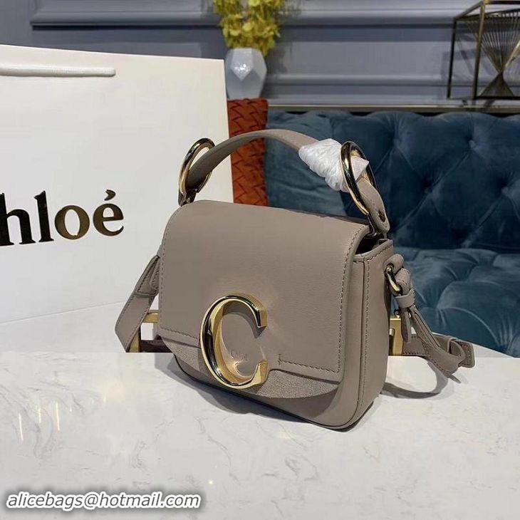 Luxurious Chloe Original Calfskin Leather Top Handle Small Bag 3S030 Gray