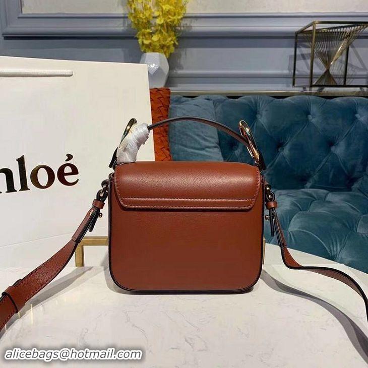 Stylish Chloe Original Calfskin Leather Top Handle Small Bag 3S030 Brown