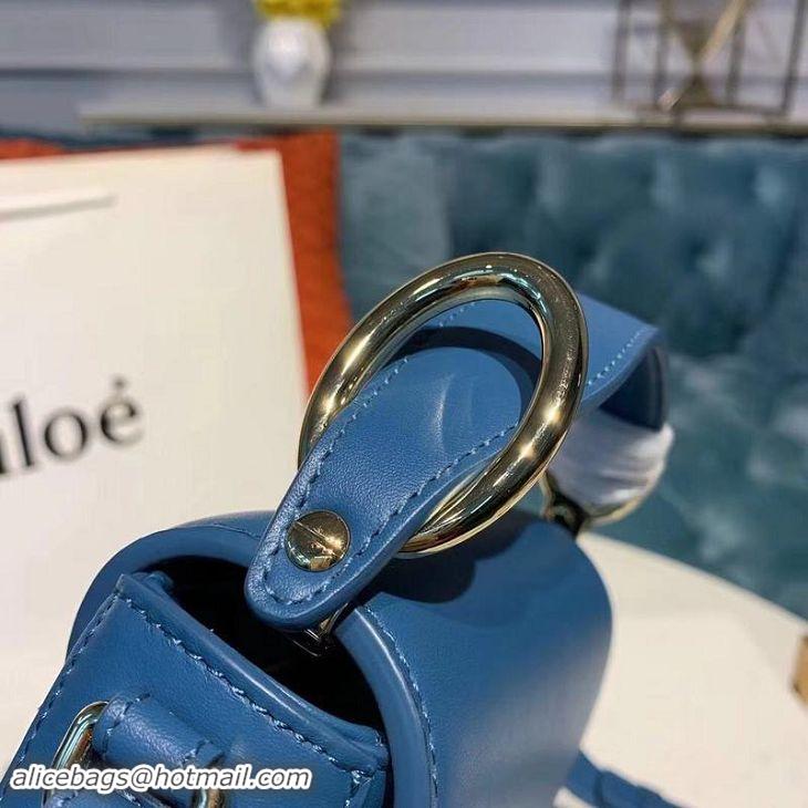 Good Quality Chloe Original Calfskin Leather Top Handle Small Bag 3S030 Blue