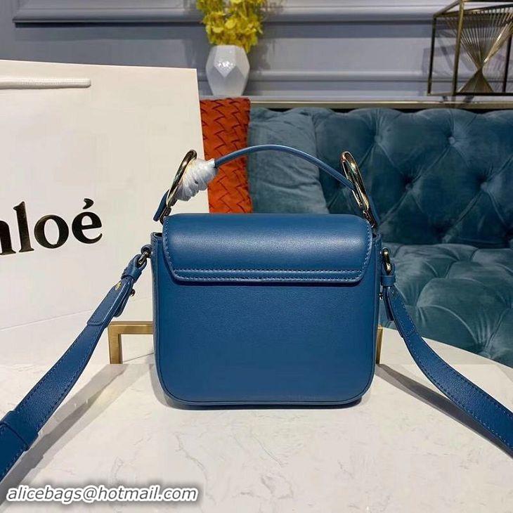 Good Quality Chloe Original Calfskin Leather Top Handle Small Bag 3S030 Blue