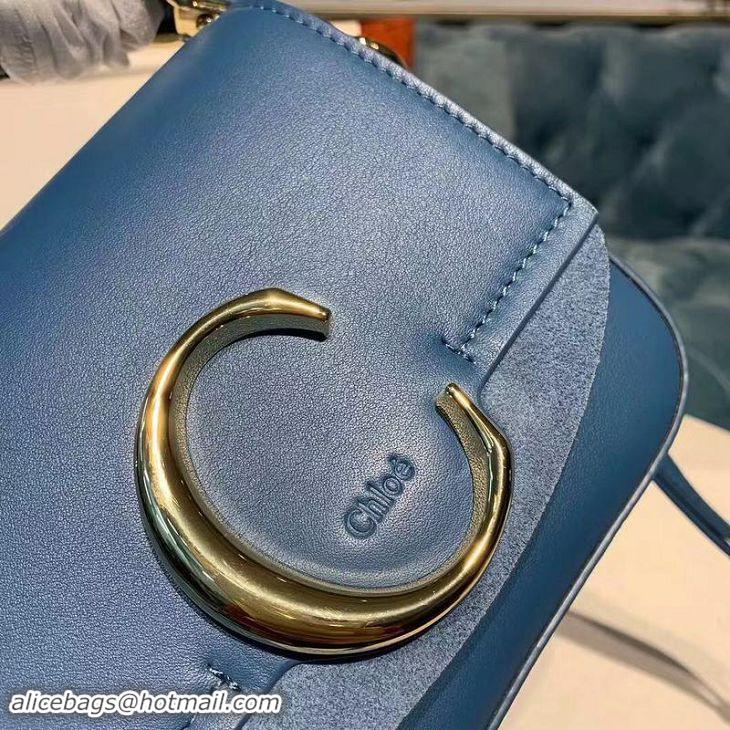 Good Quality Chloe Original Calfskin Leather Top Handle Small Bag 3S030 Blue