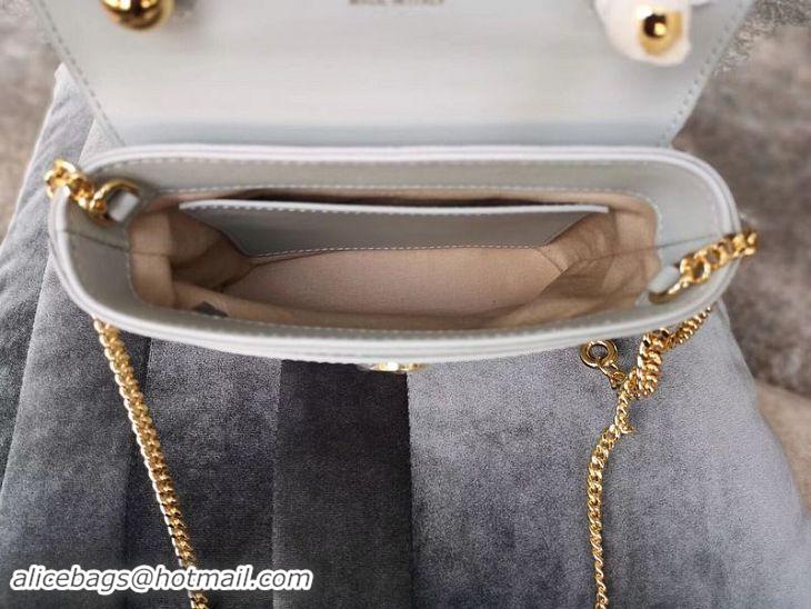 Good Quality Chloe Small Aby Lock Chain Bag in Embossed Lizard Effect on Calfskin & Goatskin 3S035 Light Blue