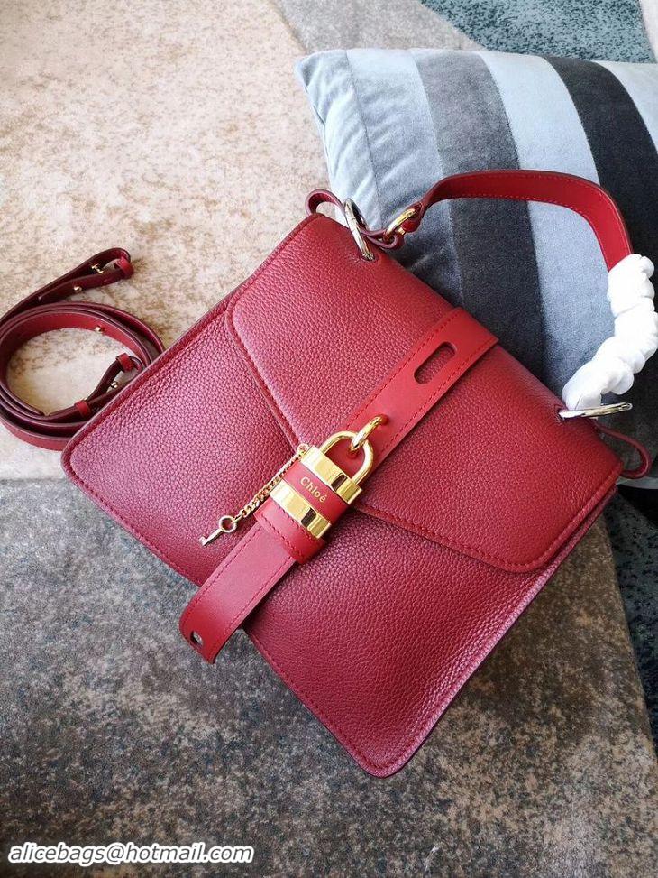 Pretty Style Chloe Original Buckskin Leather Lock Bag 3S088 Red