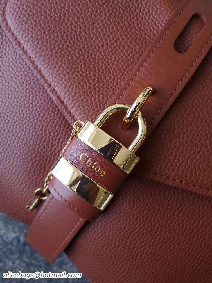 Best Price Chloe Original Buckskin Leather Lock Bag 3S088 Brown