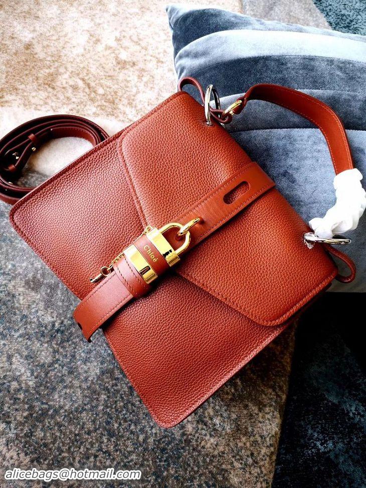 Best Price Chloe Original Buckskin Leather Lock Bag 3S088 Brown