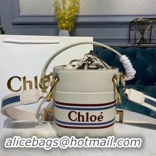 Unique Style Chloe Roy Mini Smooth Leather Bucket Bag 3S508 White