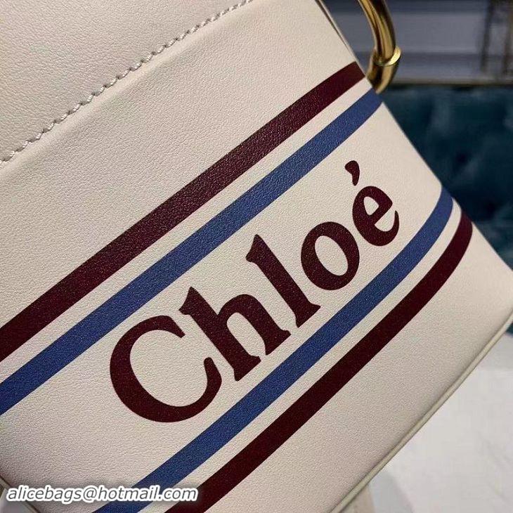 Unique Style Chloe Roy Mini Smooth Leather Bucket Bag 3S508 White