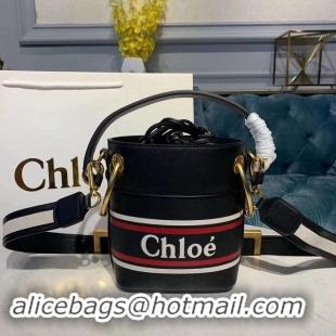 Shop Duplicate Chloe Roy Mini Smooth Leather Bucket Bag 3S508 Black