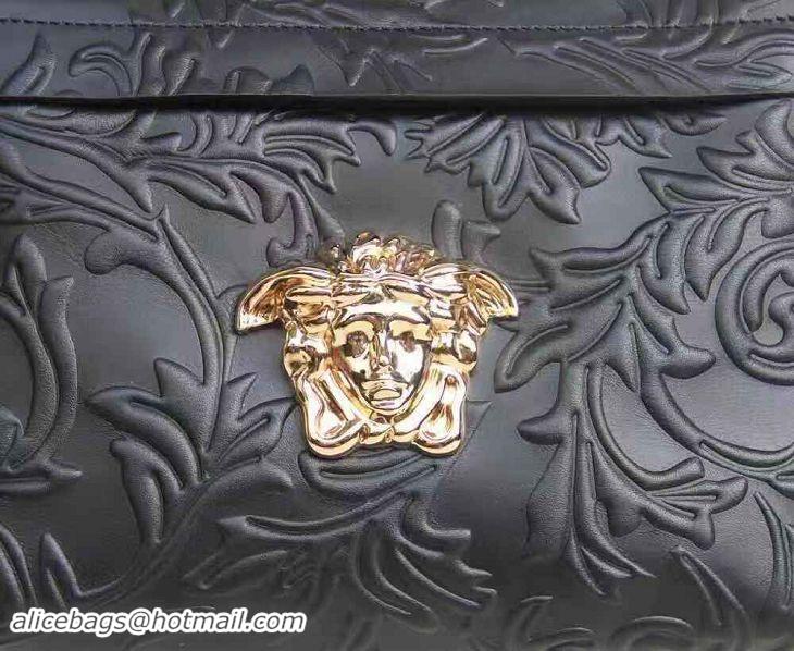 Top Quality Versace Original Embossed Medusa Head Backpack V1986 Black