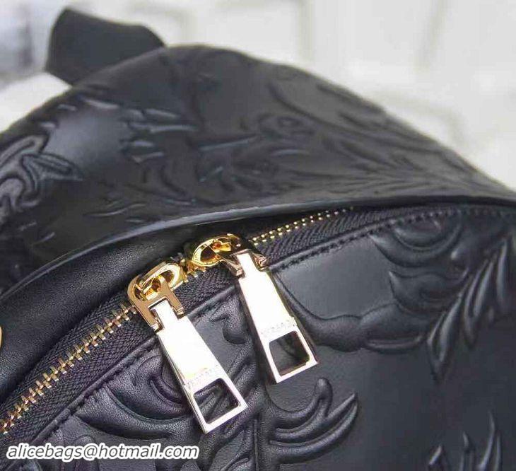 Top Quality Versace Original Embossed Medusa Head Backpack V1986 Black