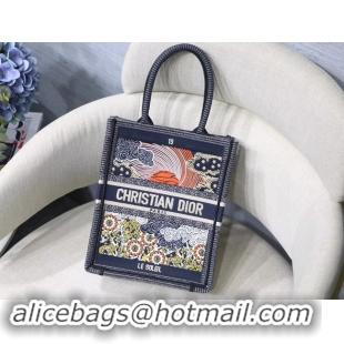 Grade Quality SUN VERTICAL DIOR BOOK TOTE TAROT EMBROIDERED CANVAS BAG M1272Z-1