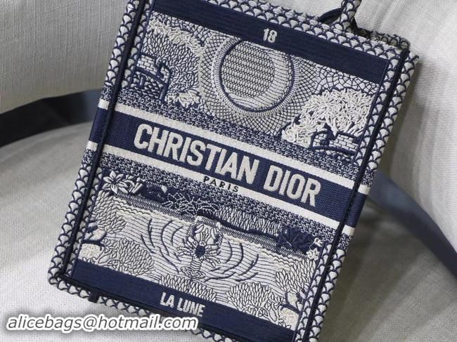 Popular Style SUN VERTICAL DIOR BOOK TOTE TAROT EMBROIDERED CANVAS BAG M1272Z-3