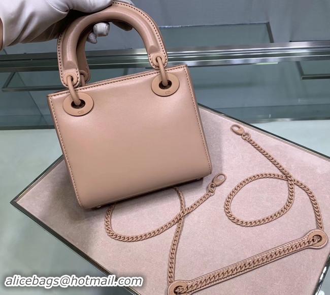 Best Grade Dior MINI LADY DIOR CALFSKIN BAG Flower M0505 Nude