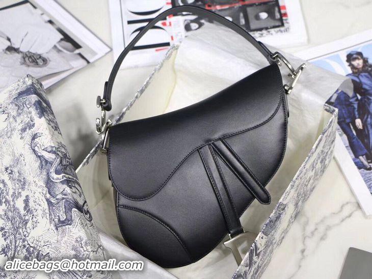 Unique Style Dior BLACK SADDLE SOFT CALFSKIN BAG M0446V