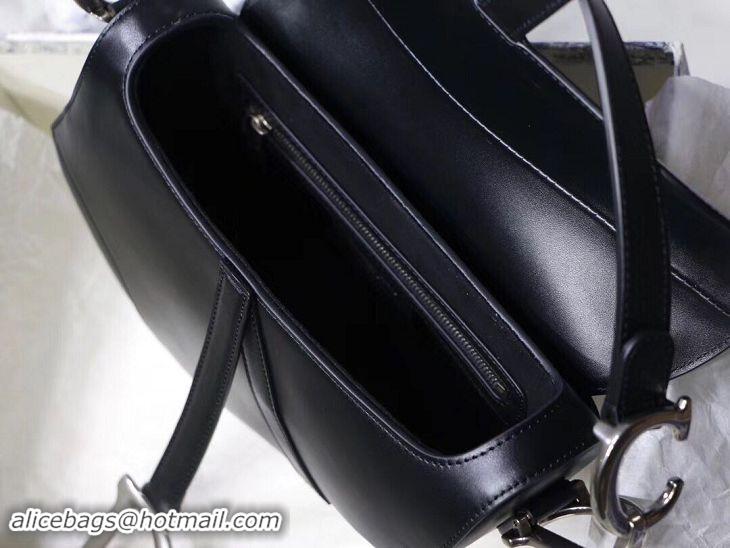 Unique Style Dior BLACK SADDLE SOFT CALFSKIN BAG M0446V