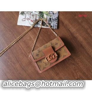 Best Price Louis Vuitton Original Monogram Reverse coated canvas DAUPHINE CHAIN WALLET M68746