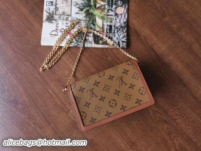 Best Price Louis Vuitton Original Monogram Reverse coated canvas DAUPHINE CHAIN WALLET M68746