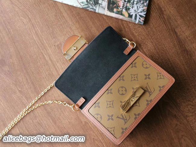 Best Price Louis Vuitton Original Monogram Reverse coated canvas DAUPHINE CHAIN WALLET M68746