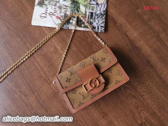 Best Price Louis Vuitton Original Monogram Reverse coated canvas DAUPHINE CHAIN WALLET M68746