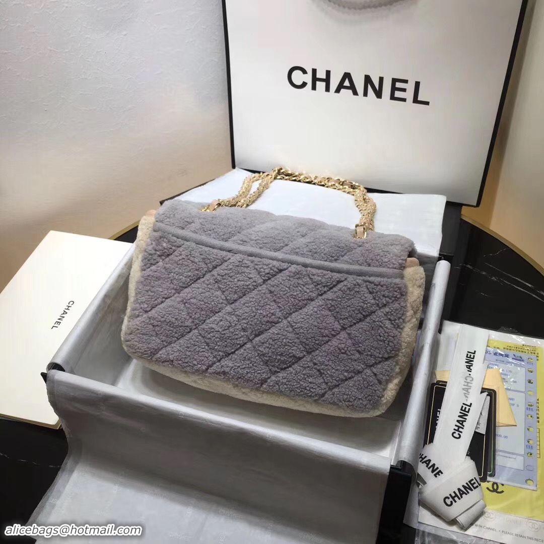 New Arrivals Chanel Classic Shoulder Bag Original Wool A57030 Gray&Pink