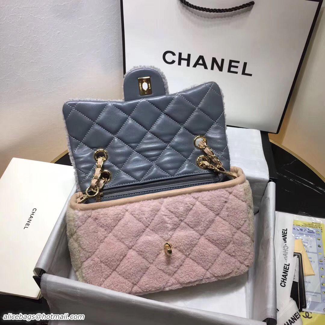 New Arrivals Chanel Classic Shoulder Bag Original Wool A57030 Gray&Pink