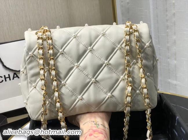 Luxury Discount Chanel Original Leather Flap Bag AS1202 White