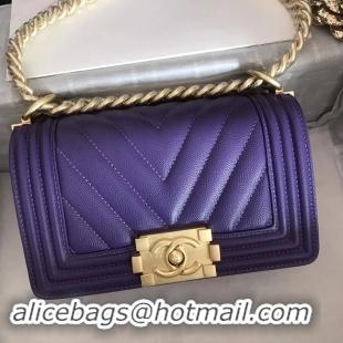 Shop Classic Boy Chanel Flap Bag Original Leather A67085 Purple