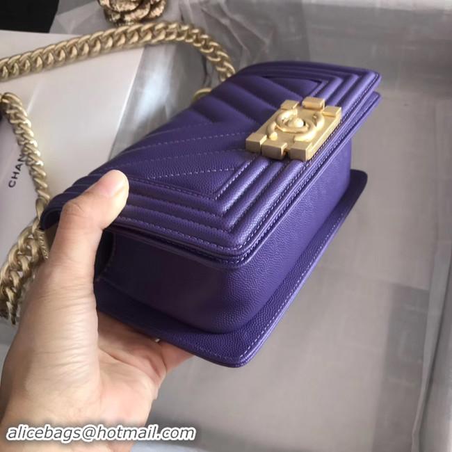 Shop Classic Boy Chanel Flap Bag Original Leather A67085 Purple