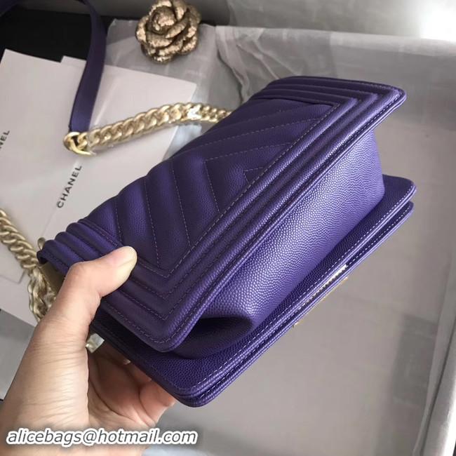 Shop Classic Boy Chanel Flap Bag Original Leather A67085 Purple