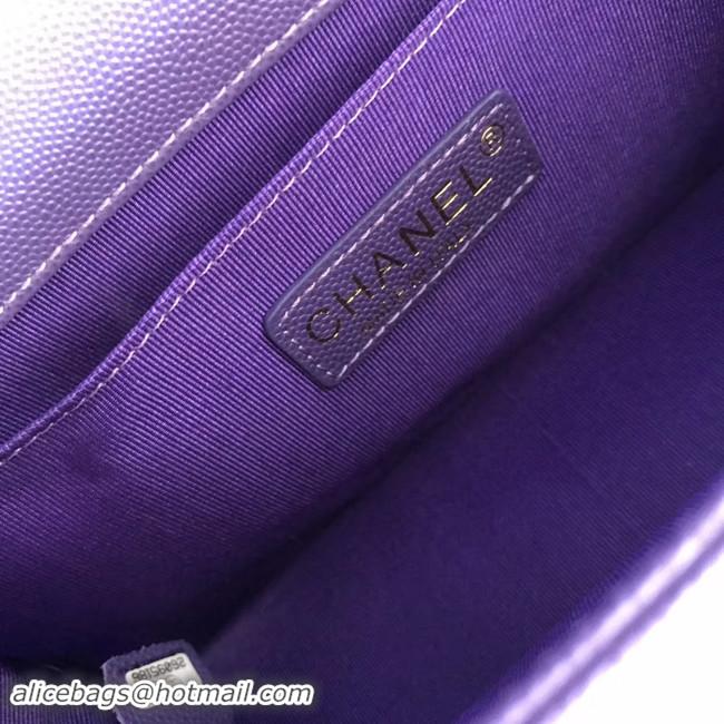 Shop Classic Boy Chanel Flap Bag Original Leather A67085 Purple