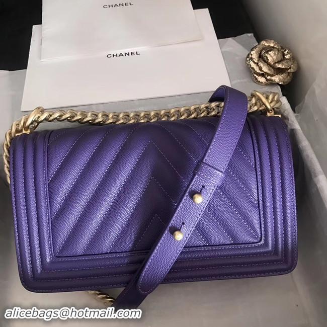 Hot Sell Chanel Le Boy Original Caviar Leather Shoulder Bag V67086 Purple