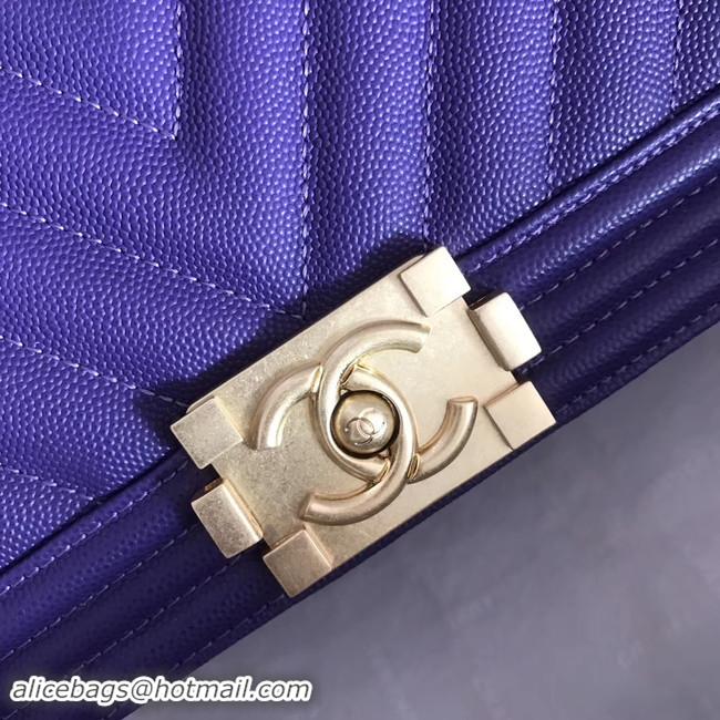 Hot Sell Chanel Le Boy Original Caviar Leather Shoulder Bag V67086 Purple