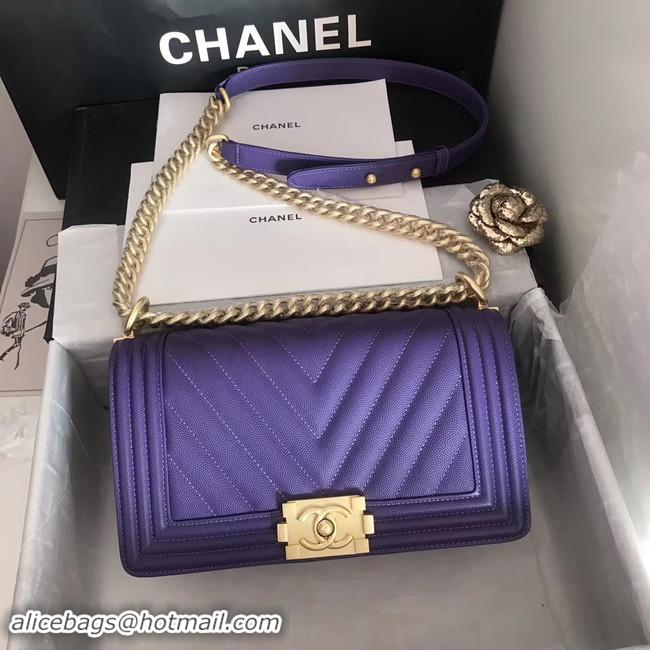 Hot Sell Chanel Le Boy Original Caviar Leather Shoulder Bag V67086 Purple