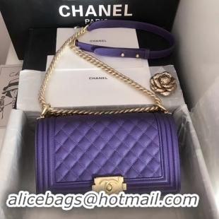 ​Top Quality Chanel Le Boy Original Caviar Leather Shoulder Bag V67086 Purple