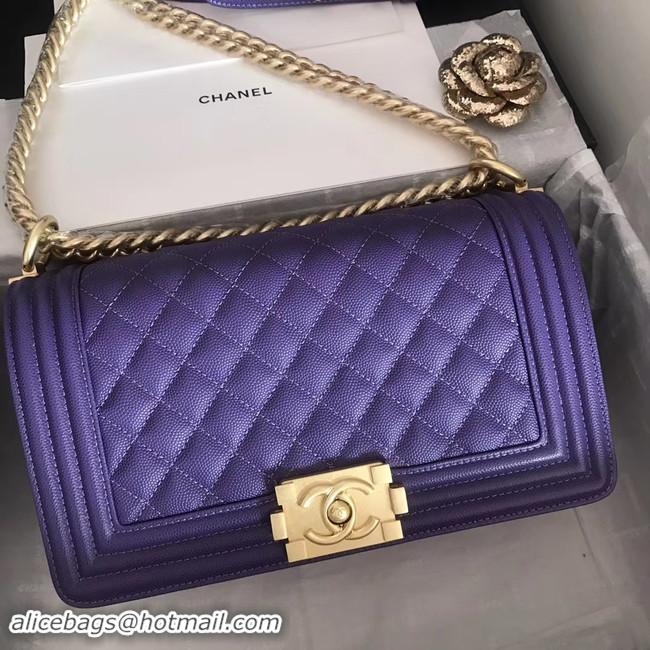 ​Top Quality Chanel Le Boy Original Caviar Leather Shoulder Bag V67086 Purple