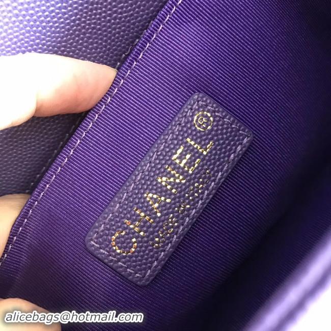 ​Top Quality Chanel Le Boy Original Caviar Leather Shoulder Bag V67086 Purple