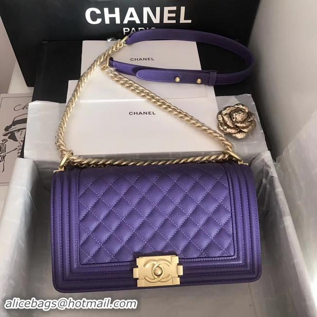 ​Top Quality Chanel Le Boy Original Caviar Leather Shoulder Bag V67086 Purple